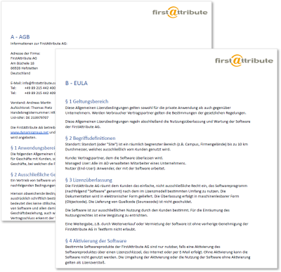 FirstWare IDM-Portal Editionen - AGBs und EULA