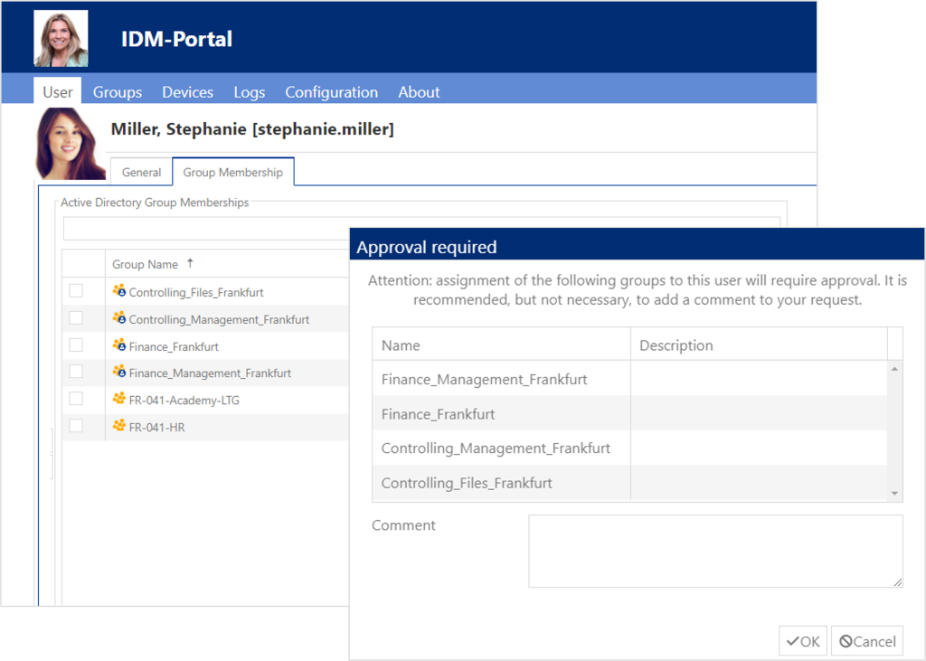 First Idm Interface How companies save IT costs in user management - FirstWare IDM-Portal