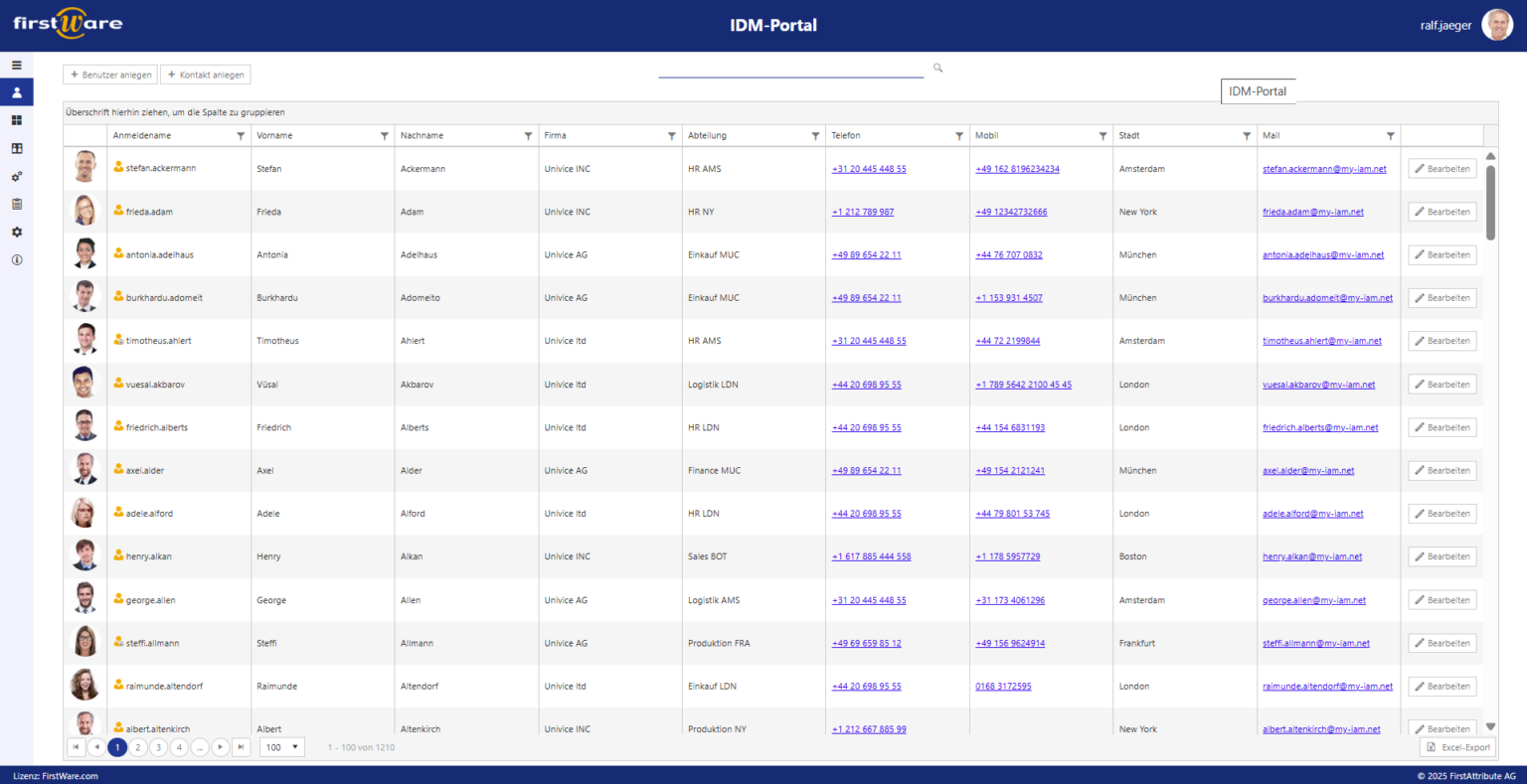 First Idm Interface How companies save IT costs in user management - FirstWare IDM-Portal