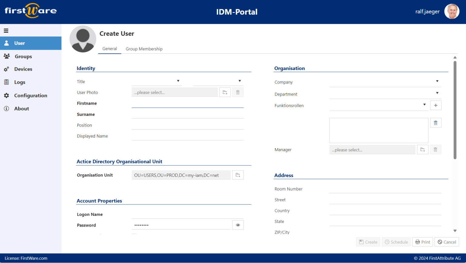 Read view in IDM-Portal
