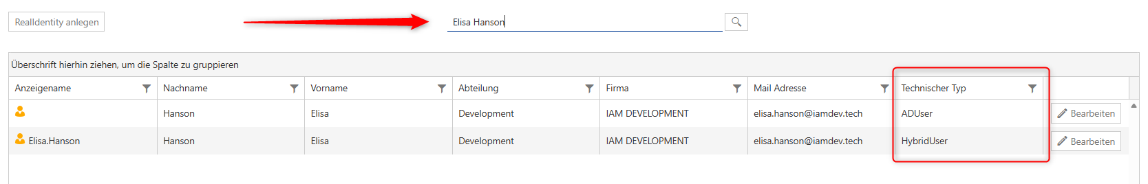 Zentrale Ueberblick alle Objekten aus AD Entra ID Drittsystemen